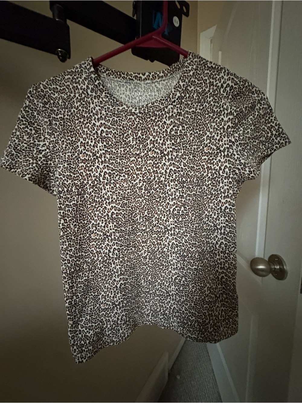 American Eagle Outfitters Leopard Print Short Sleeve Tee - Brown, Beige